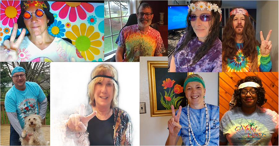 AFS Employees dressed in Hippie costumes